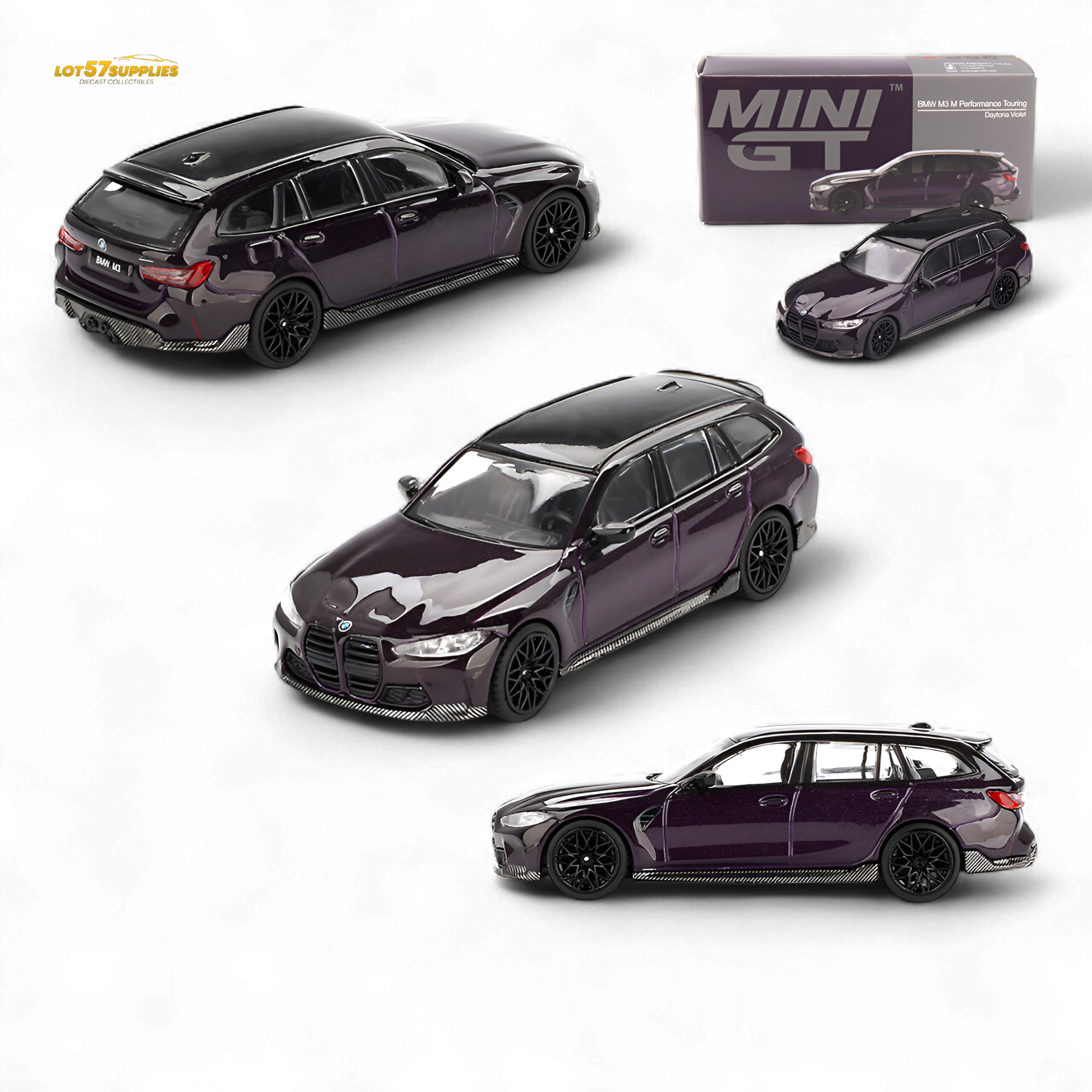 Mini-GT BMW M3 M Performance Touring Daytona Violet 1:64 - Evergreen Kings