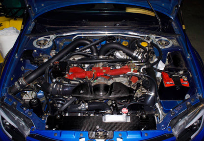 MeLe Design Firm 2002-2007 Subaru WRX/STI 600 Series battery mount installed in engine bay, showcasing durable metal construction.
