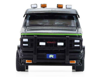 1983 GMC Vandura Van Gray Metallic and Black with Green Slime Graphics "Petey Da Fool" "Garbage Pail Kids" Series 8 1/64 Diecast Model Car by Greenlight