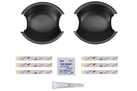 OLM matte dry carbon fiber door handle inserts for Subaru BRZ, Scion FR-S, and Toyota 86