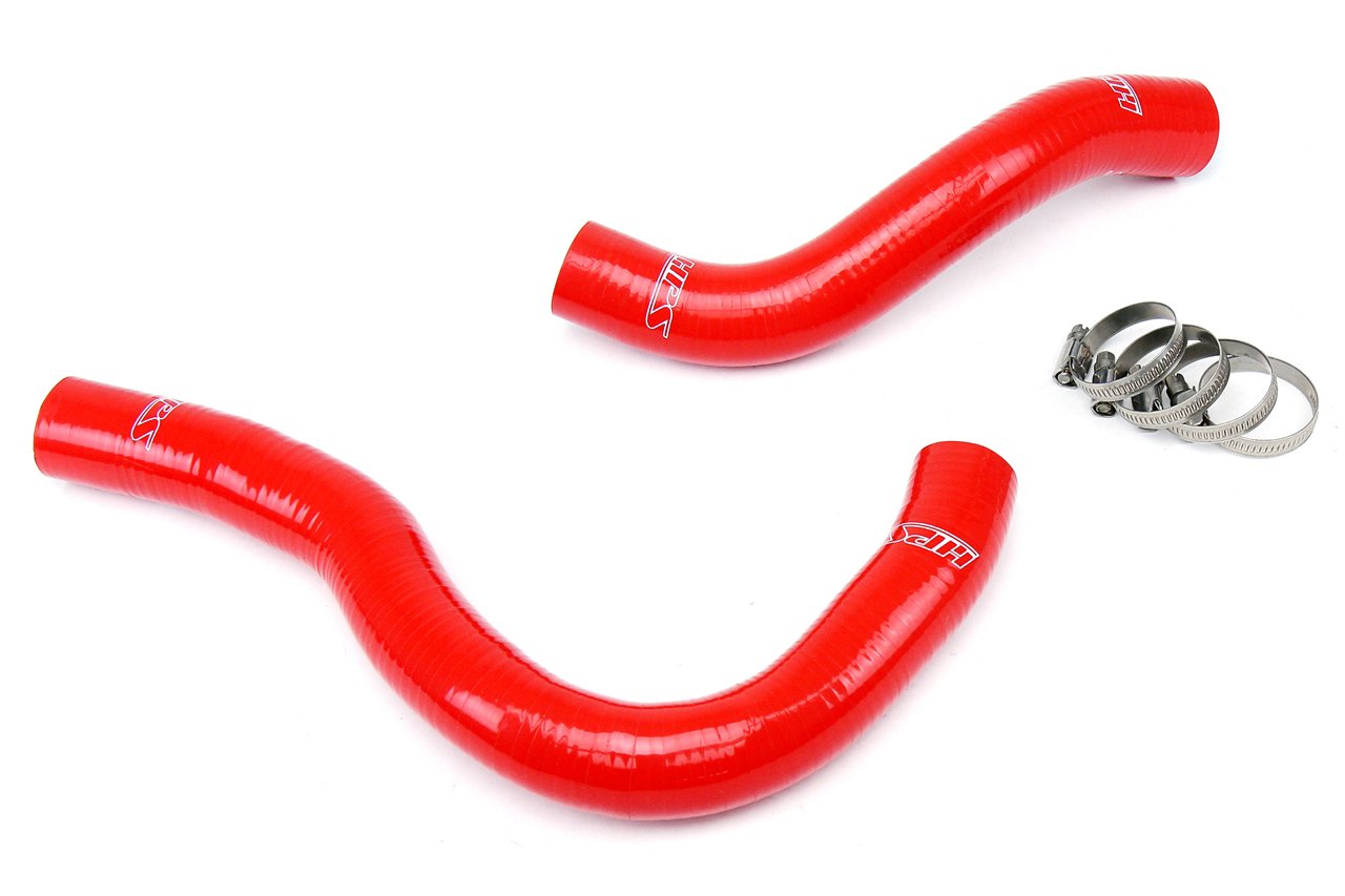 Red HPS silicone radiator coolant hose kit for Honda 2002-2005 Civic Si by FR SPORT, featuring durable, high-performance hoses.