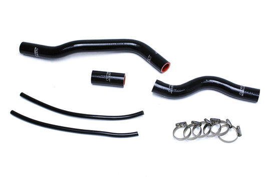 FR SPORT silicone radiator coolant hose kit for Honda Civic 1.7L MT, black hoses with smooth silicone finish.