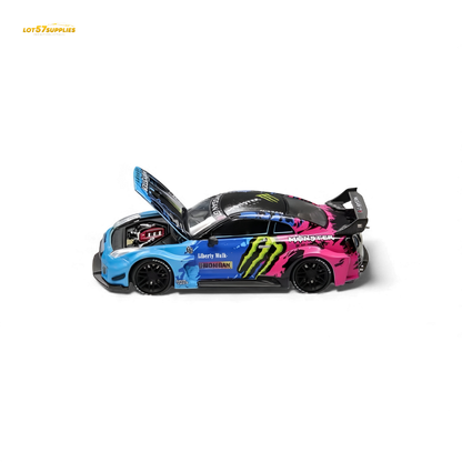 Nissan GT-R R35 diecast model with Demon King Auto LBWK Monster Livery, 1:64 scale, detailed replica by Lot57Supplies Diecast Shop