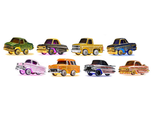 "Lowriders Show Glow" Series 2 Set of 8 Pieces Diecast Model Cars by CarTuned