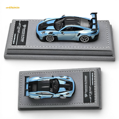 Blue 1:64 scale TP Porsche 911 992 GT3 RS diecast model by Lot57Supplies Diecast Shop, detailed miniature car.