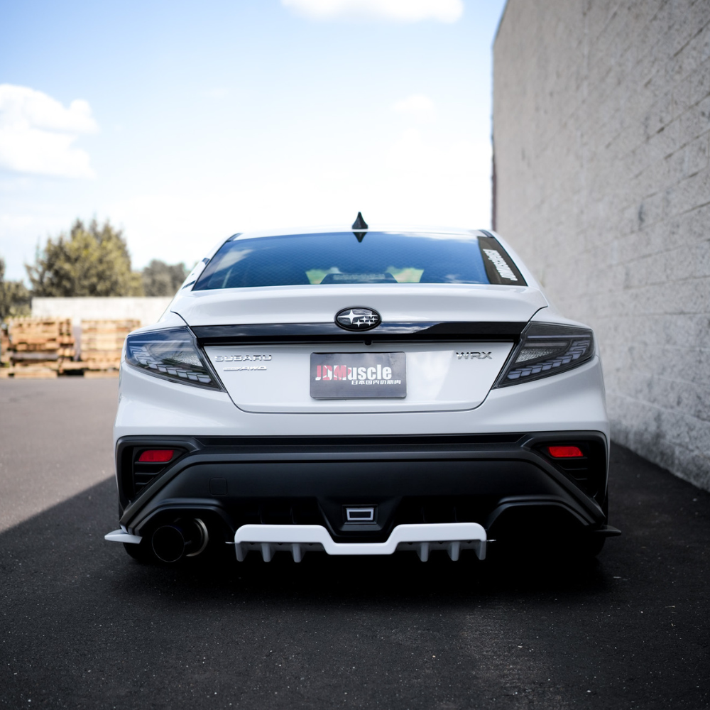 JDMuscle JDMuscle 22-25 WRX Doragon LED Tail Lights showing red and clear lens with integrated turn signals