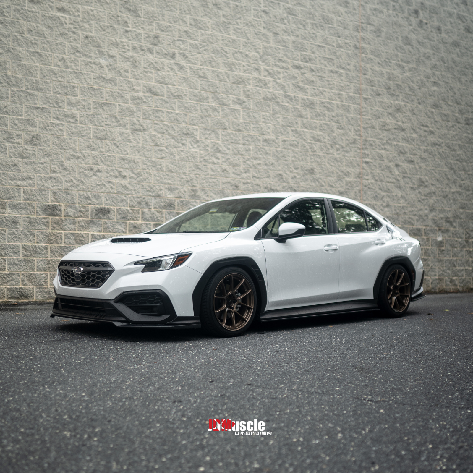 JDMuscle Tanso carbon fiber rear spats for 2022-2025 Subaru WRX, OE+ style rear lips with sleek aerodynamic design.
