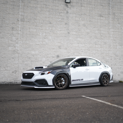 JDMuscle Tanso carbon fiber hood for 2022-2025 Subaru WRX, OEM+ style 2-piece lightweight hood with vented design