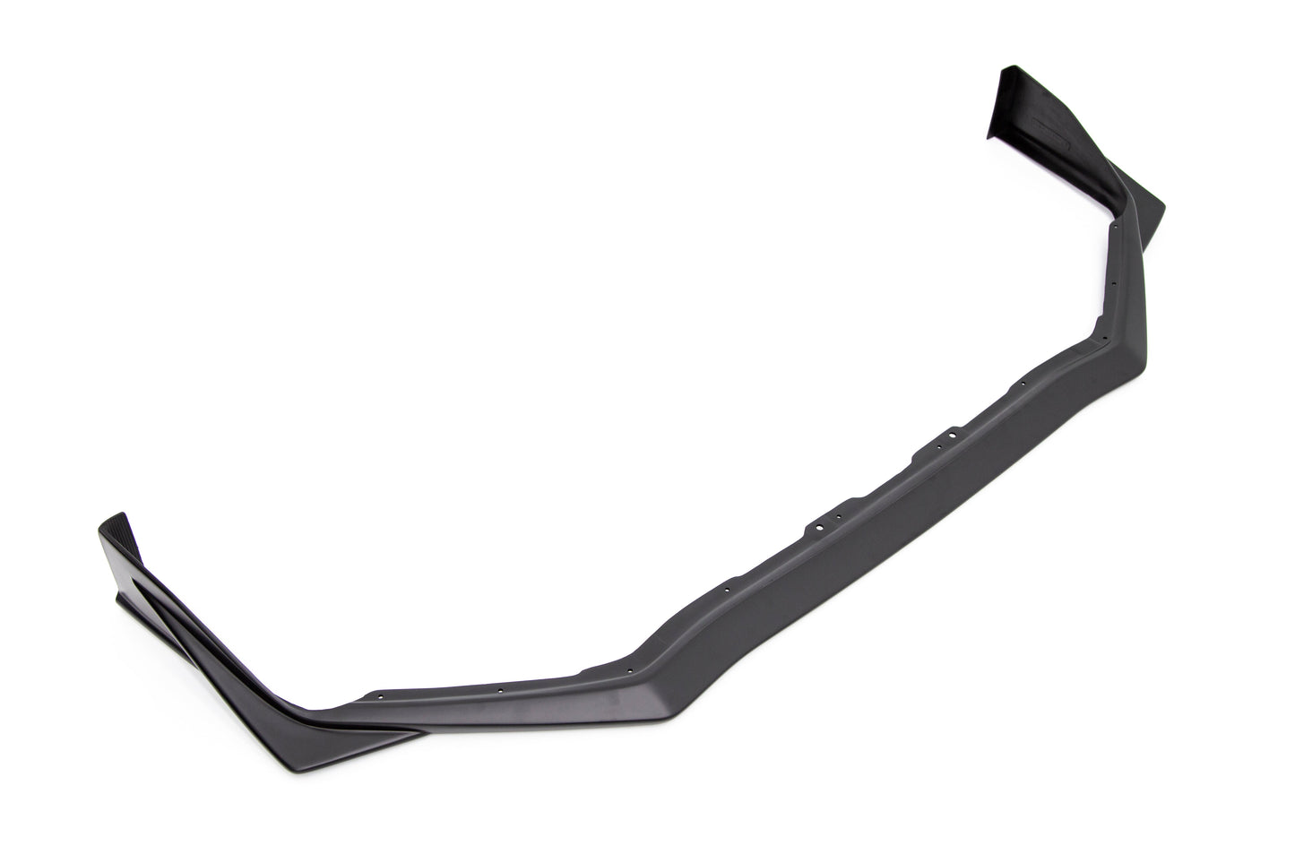 OLM S208 Style matte black front lip spoiler for 2015-2021 Subaru WRX and STI, shown installed on the front bumper.
