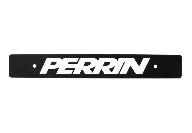 JDMuscle Perrin black license plate delete for Subaru WRX, STI, and BRZ, reversible design with sleek black finish.