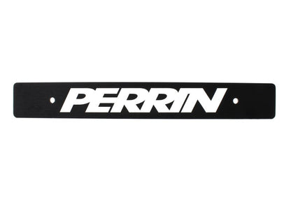 JDMuscle Perrin black license plate delete for Subaru WRX, STI, and BRZ, reversible design with sleek black finish.