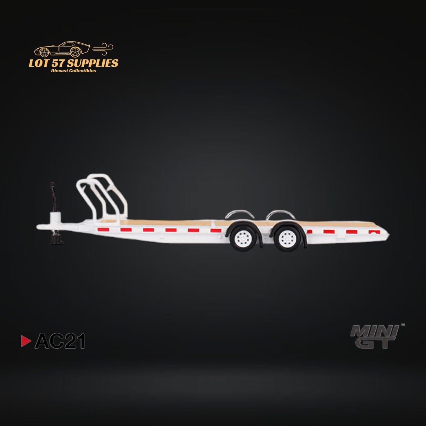 Mini-GT Car Hauler Trailer White 1:64 - Evergreen Kings