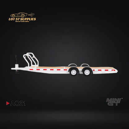 Mini-GT Car Hauler Trailer White 1:64 - Evergreen Kings