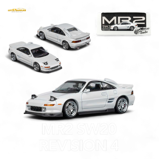 White Lot57Supplies Toyota MR-2 SW20 Revision 4 V2 1:64 scale diecast model car with detailed features