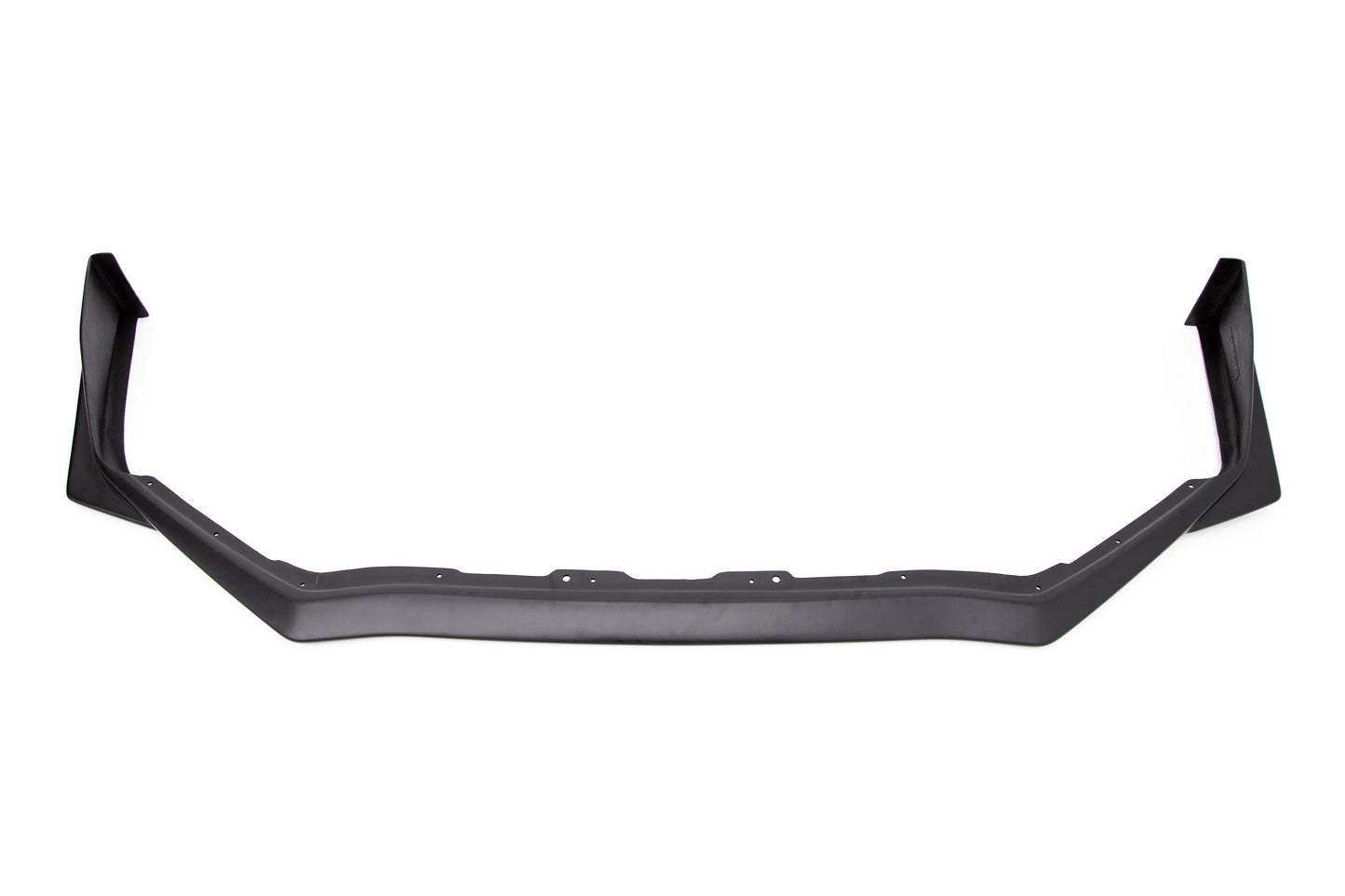 OLM S208 Style front lip in matte black for 2015-2021 Subaru WRX and STI, showcasing the sleek aerodynamic design.
