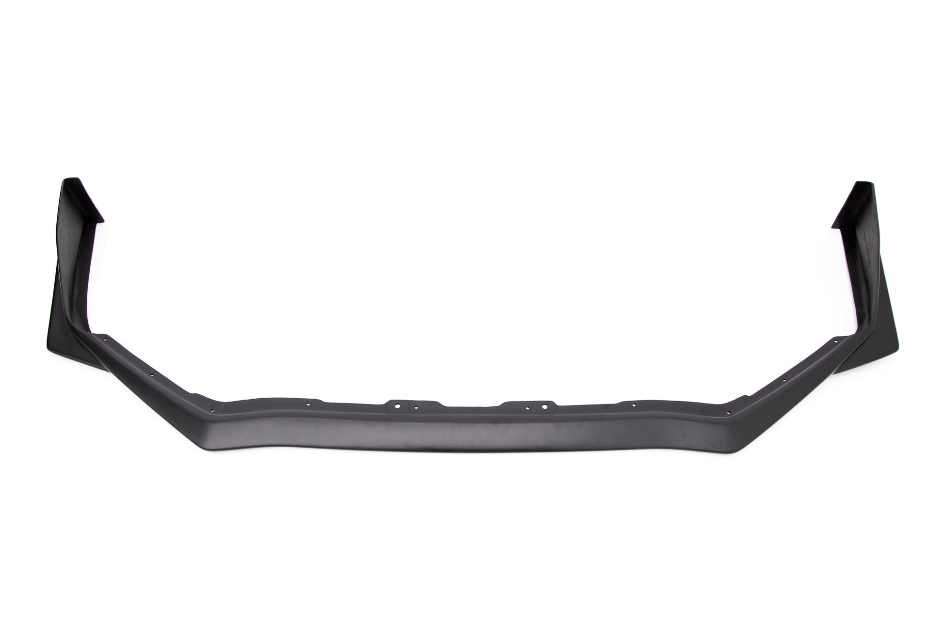 OLM S208 Style front lip in matte black for 2015-2021 Subaru WRX and STI, showcasing the sleek aerodynamic design.
