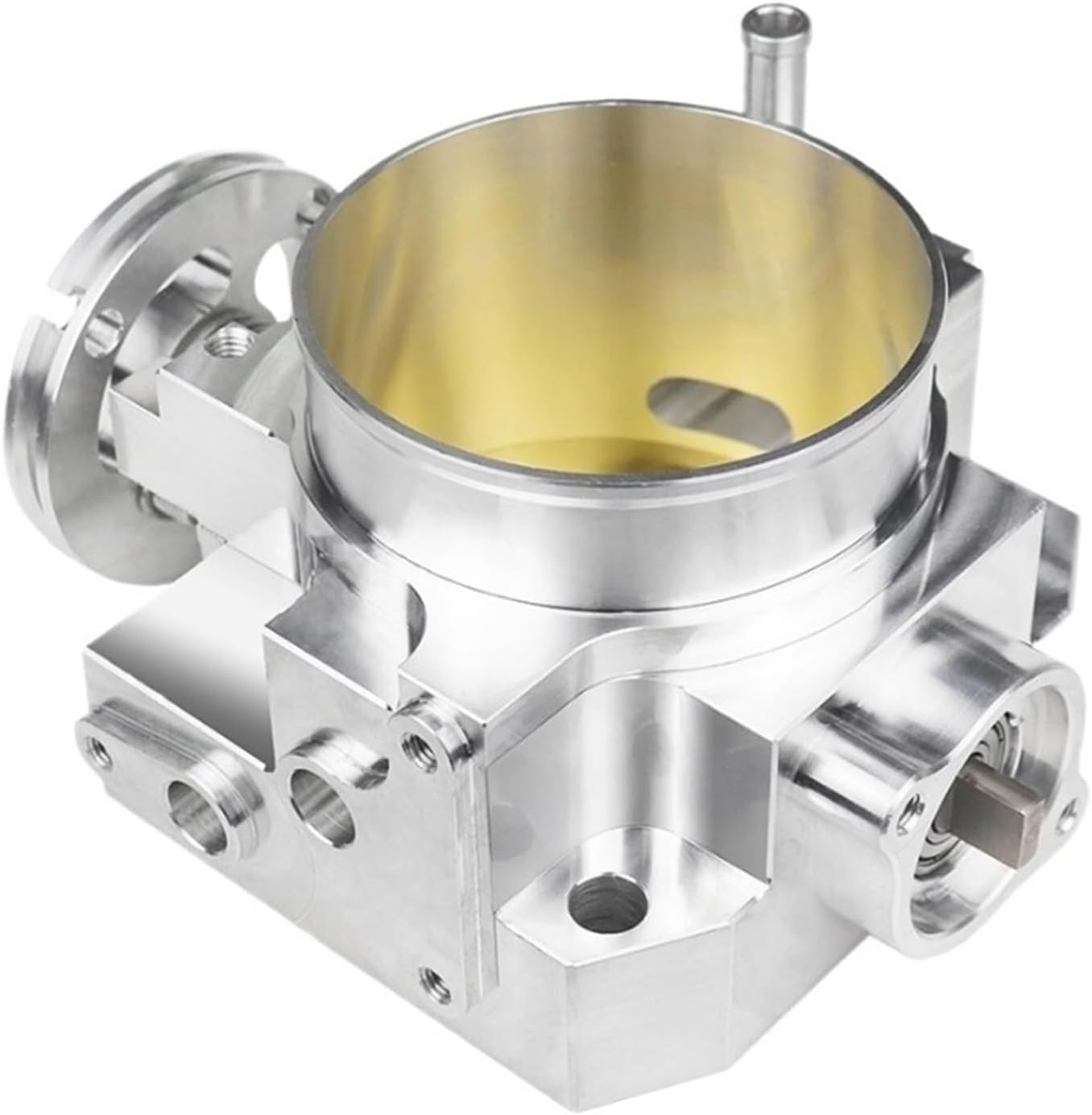 Speedzone Performance SPDZ1 70mm billet aluminum throttle body for Integra RSX DC5 and Civic Si EP3 in silver finish.