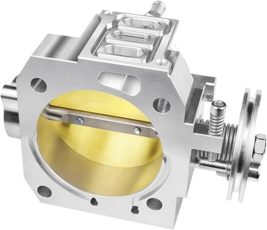 Silver 70mm billet aluminum throttle body for Integra RSX DC5 and Civic Si EP3 by Speedzone Performance LLC.