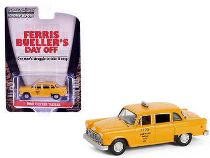 1980 Checker Taxicab "Yellow Cab Co. #1793" Yellow "Ferris Bueller's Day Off" (1986) Movie "Hollywood Series" Release 42 1/64 Diecast Model Car by Greenlight