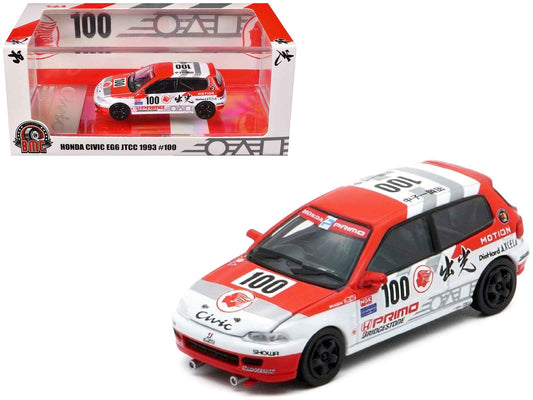 Honda Civic EG6 RHD (Right Hand Drive) #100 Osamu Nakako - Hideki Okada "Mugen Honda" "Japanese Touring Car Championship" (1993) 1/64 Diecast Model Car by BM Creations