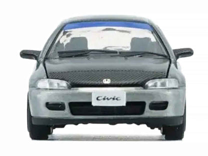 Honda Civic EG6 RHD (Right Hand Drive) Raw Metal with Carbon Hood with Alternates 1/64 Diecast Model Car by BM Creations