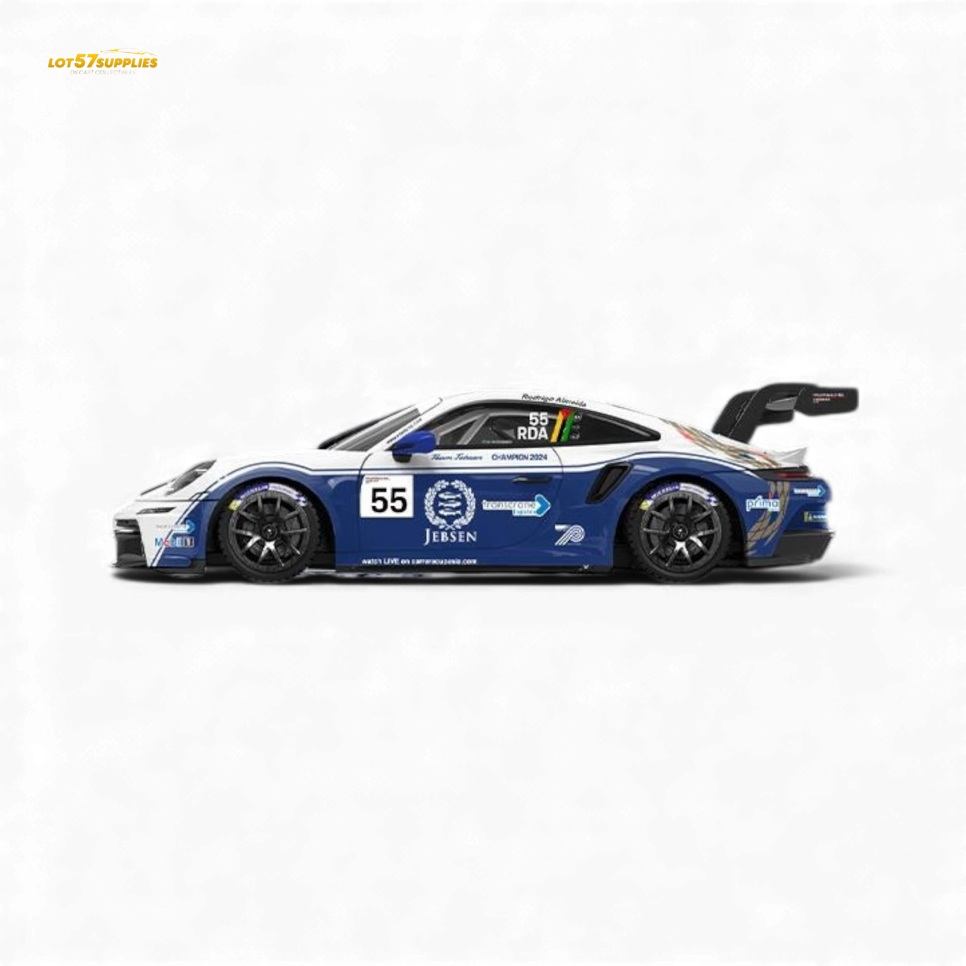 Pre-order ModernArt Porsche 911 GT3 Carrera Cup 1:64 diecast model by Lot57Supplies, featuring detailed design and vibrant colors.