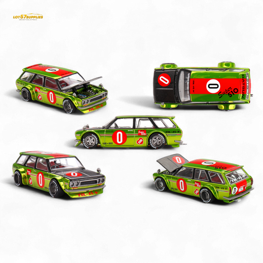 Mini GT Datsun 510 Wagon OG Ho Yellow 1:64 - Evergreen Kings