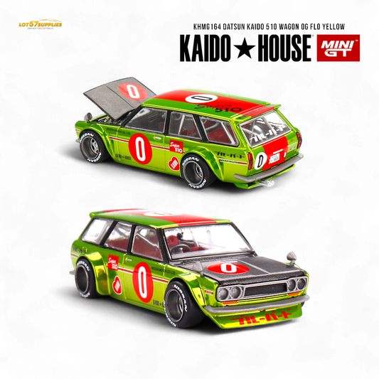 Mini GT Datsun 510 Wagon OG Ho Yellow 1:64 - Evergreen Kings