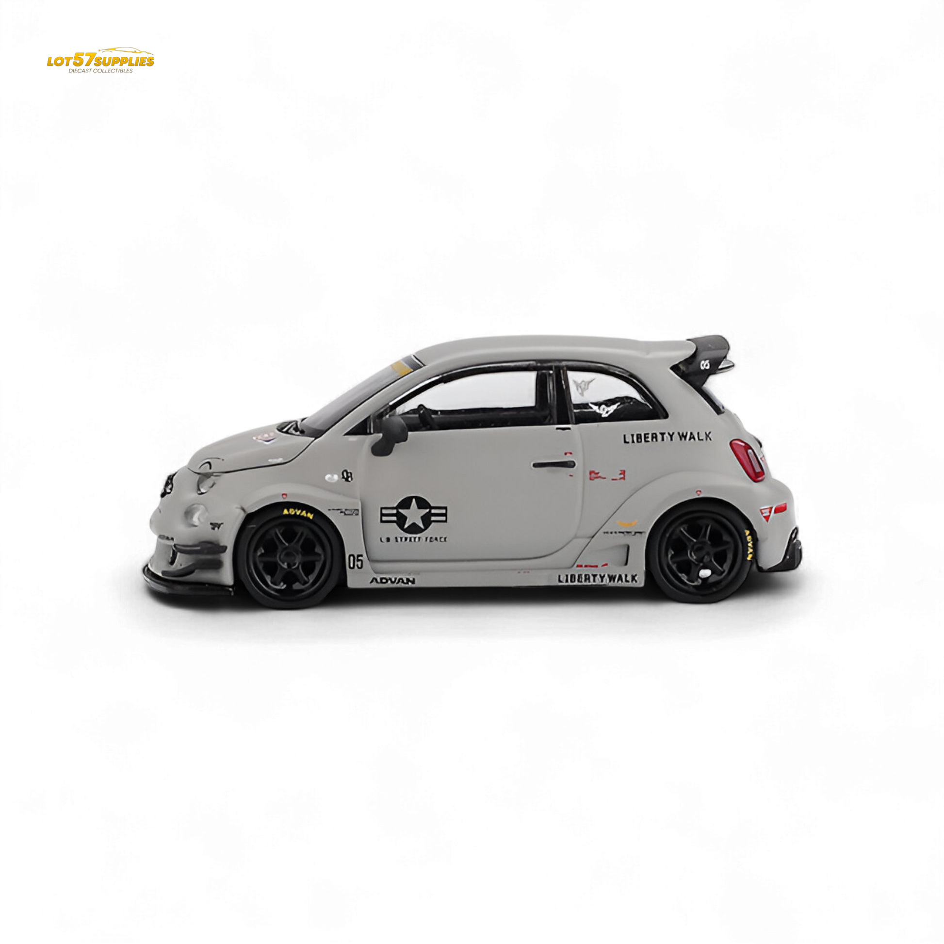 Mini-GT Abarth 595 LB-WORKS x Abas Works Grey 1:64 - Evergreen Kings