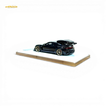 Diecast 1:64 Porsche Taycan in black with roof box, detailed model by Lot57Supplies Diecast Shop