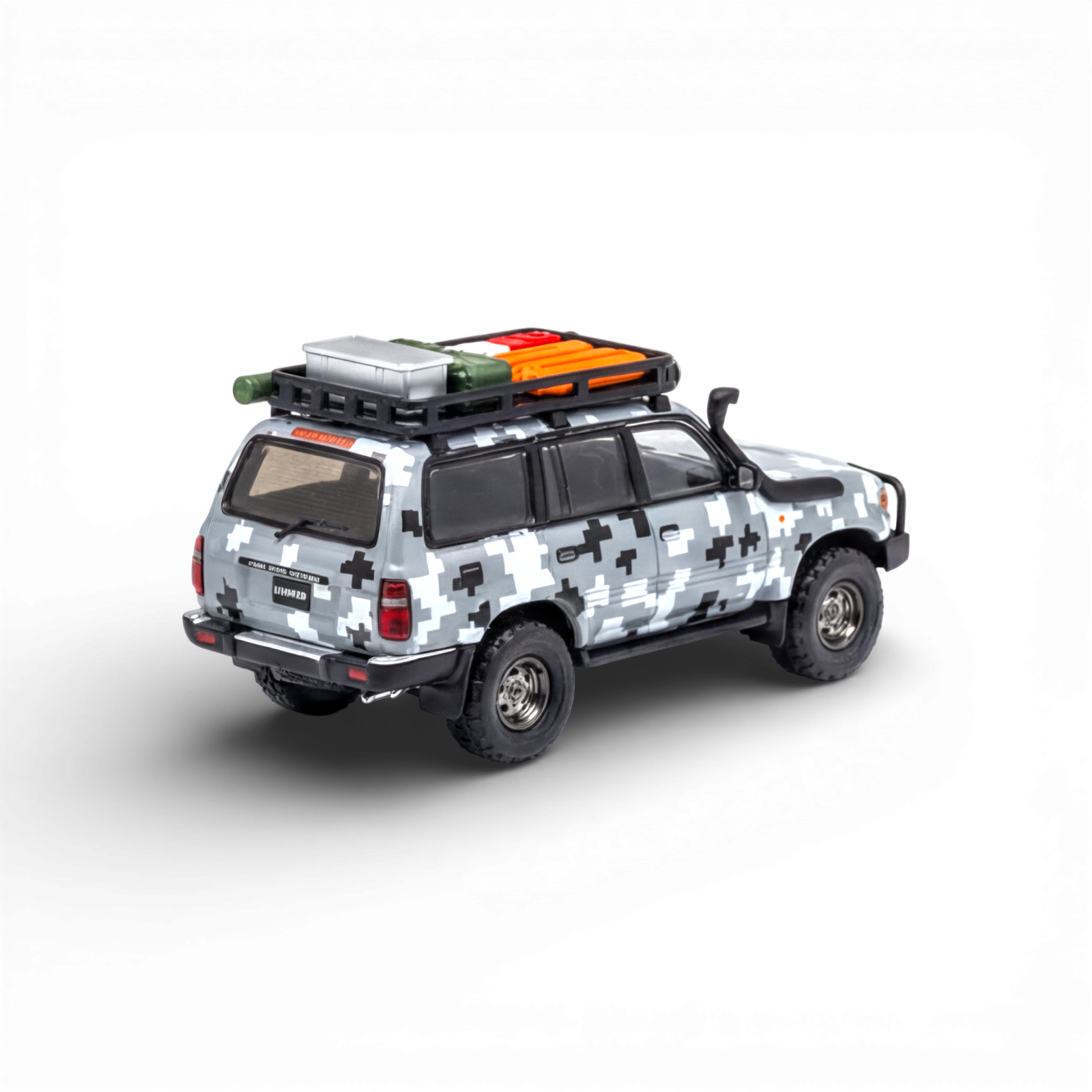 GCD Toyota Land Cruiser LC80 Digital Camouflage - Accessories Included 1:64 - Evergreen Kings