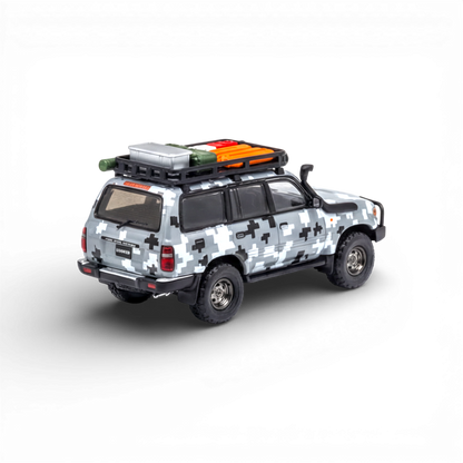 GCD Toyota Land Cruiser LC80 Digital Camouflage - Accessories Included 1:64 - Evergreen Kings