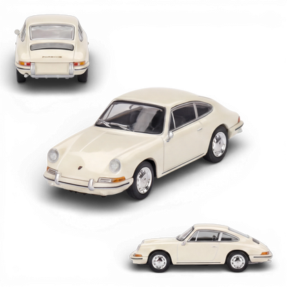 Mini-GT Porsche 901 1963 diecast model in ivory color, 1:64 scale, detailed miniature car from Lot57Supplies Diecast Shop.