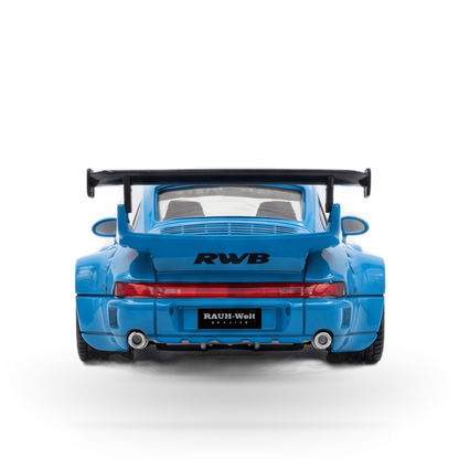 Blue Mini Station Porsche 911 964 RWB HIDEYOSHI diecast model in 1:64 scale from Lot57Supplies Diecast Shop.
