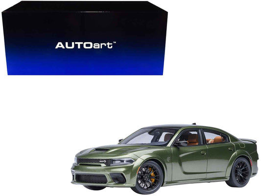 Dodge Charger SRT Hellcat Redeye F8 Green Metallic with Matt Black Top 1/18 Model Car by Autoart
