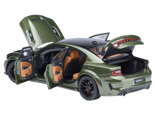 Dodge Charger SRT Hellcat Redeye F8 Green Metallic with Matt Black Top 1/18 Model Car by Autoart