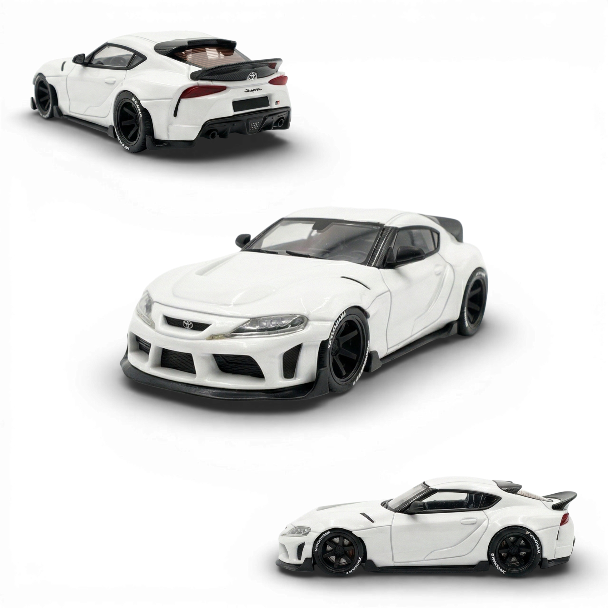 White 1:64 scale Toyota Supra GR diecast model by Lot57Supplies Diecast Shop with detailed exterior.
