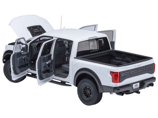 2019 Ford F-150 Raptor Pickup Truck Oxford White 1/18 Model Car by Autoart