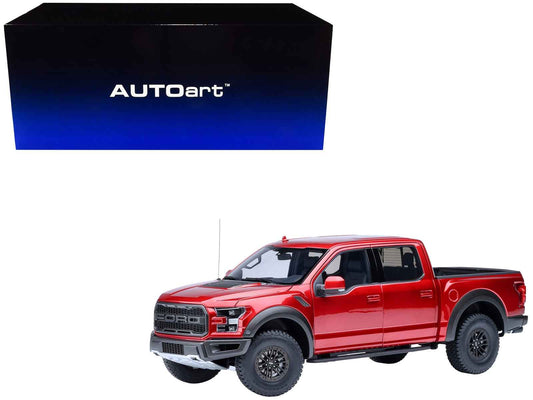 2019 Ford F-150 Raptor Pickup Truck Ruby Red Metallic 1/18 Model Car by Autoart