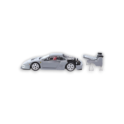 Chalk grey Ferrari F40 LM diecast model by Stance Hunters, detailed 1:64 scale Ferrari car for collectors