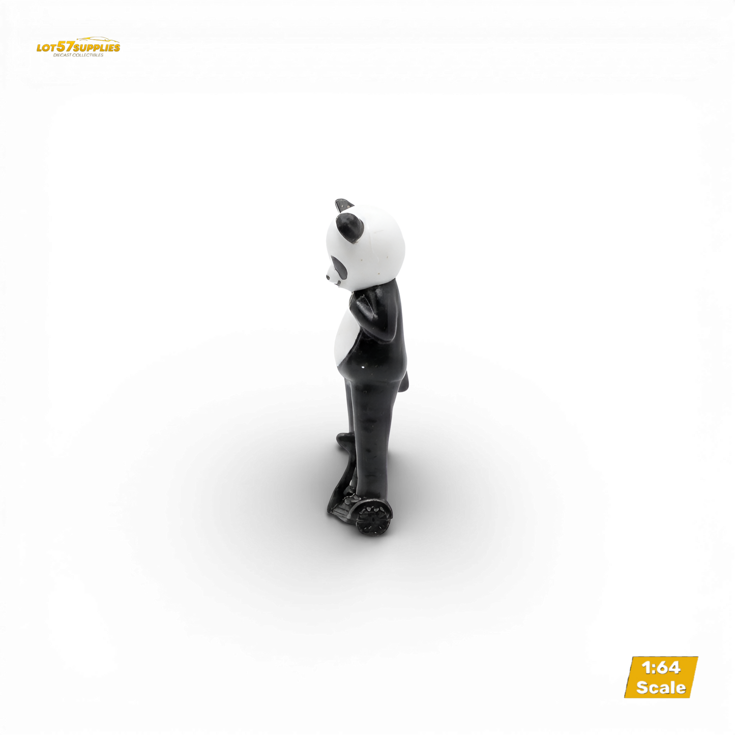 Street Weapon Panda figure in 1:64 scale, detailed diecast model from Lot57Supplies Diecast Shop, shown in a close-up view.
