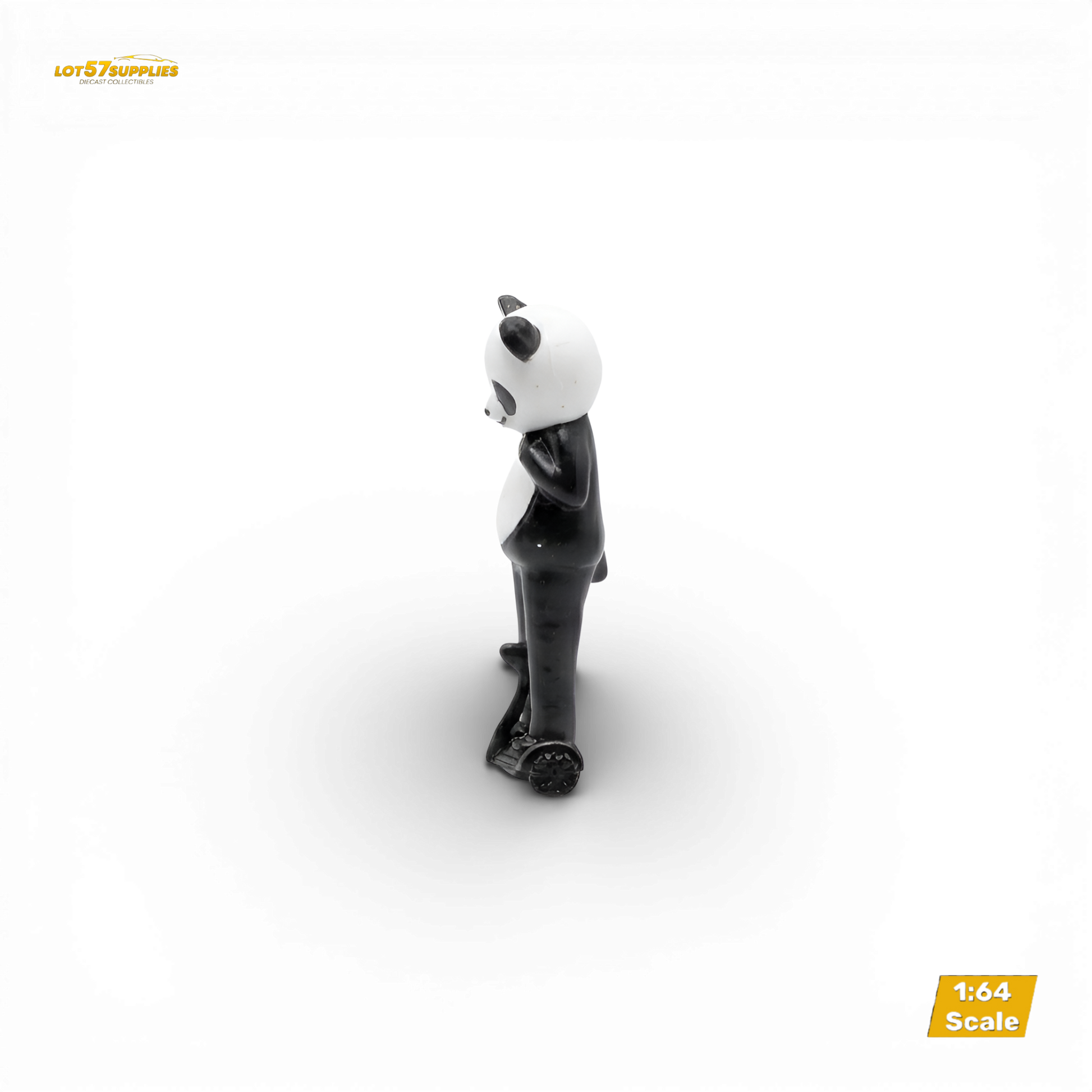 Street Weapon Panda figure in 1:64 scale, detailed diecast model from Lot57Supplies Diecast Shop, shown in a close-up view.