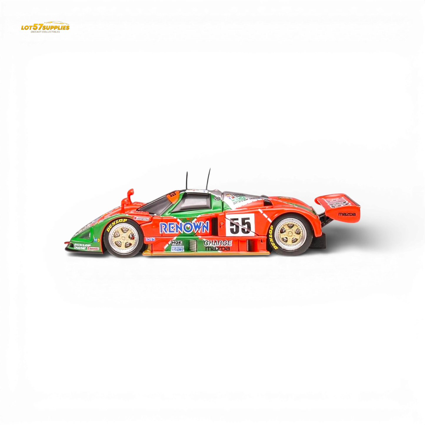 Mazda 787b #55 Le Mans diecast model by Lot57Supplies, detailed 1:64 scale Mazda race car for collectors.
