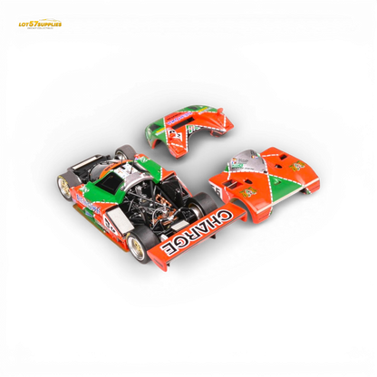Diecast Mazda 787b #55 Le Mans race car in 1:64 scale by Lot57Supplies Diecast Shop, detailed model with vibrant livery.