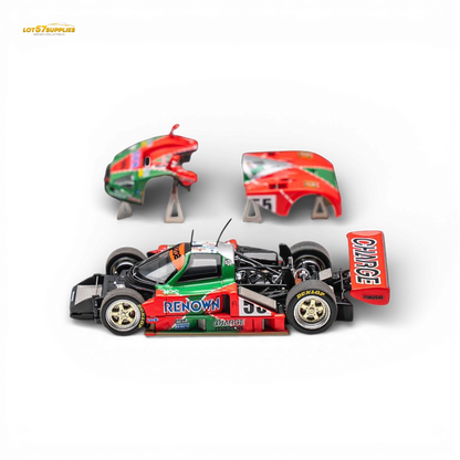 Mazda 787B #55 Le Mans diecast car by Lot57Supplies Diecast Shop, 1:64 scale, detailed model with racing livery.