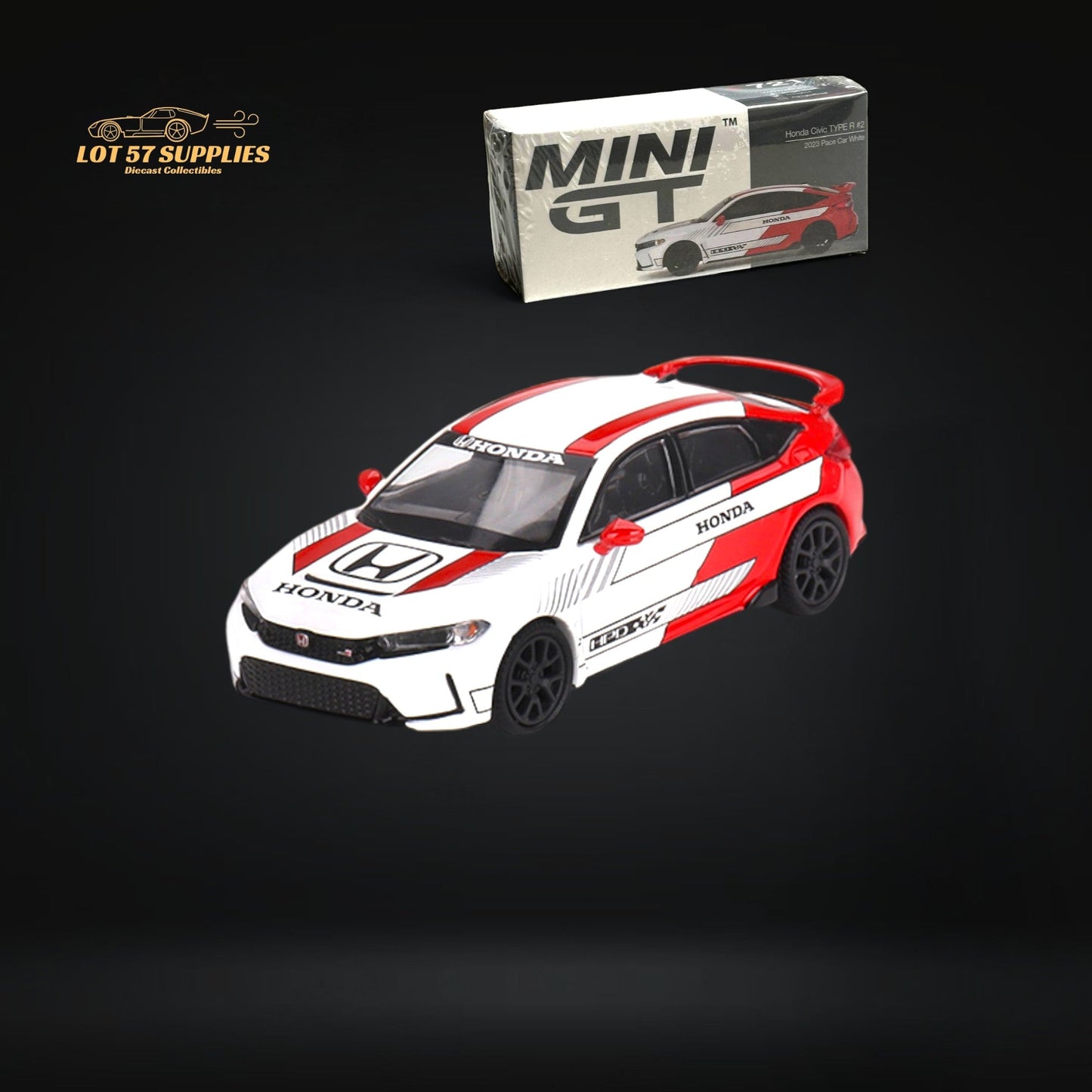 Mini-GT Honda Civic Type R 2023 Pace Car White 1:64 - Evergreen Kings