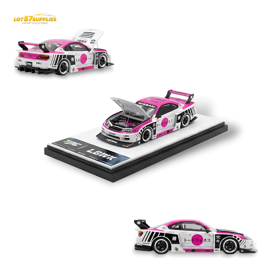 TPC Silvia S15 LBWK Pink - White 1:64 - Evergreen Kings