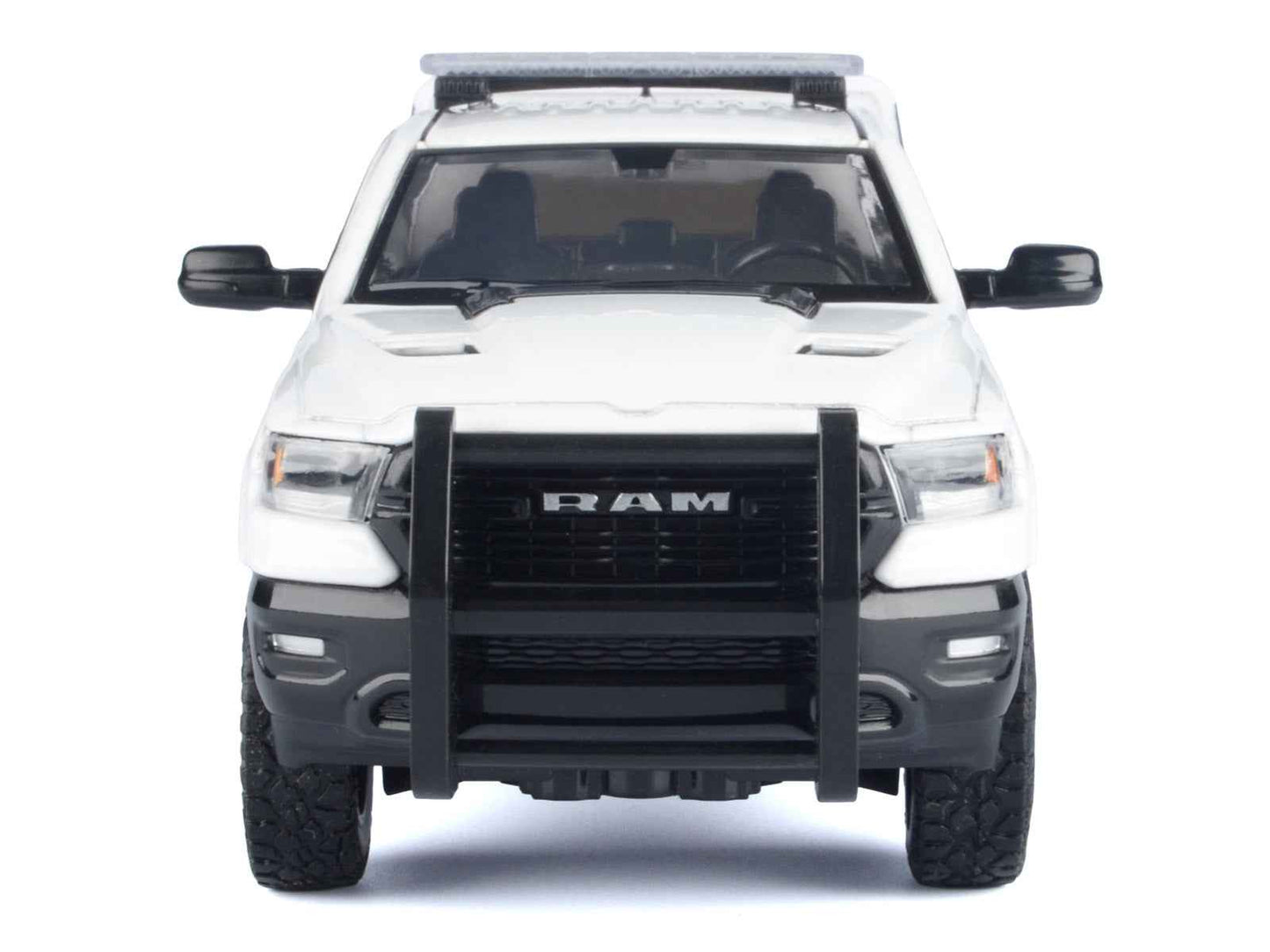 2019 RAM 1500 Laramie Crew Cab Pickup Truck with Truck Bed Camper White "Custom Builder's Kit" Series 1/27 Diecast Model Car by Motormax