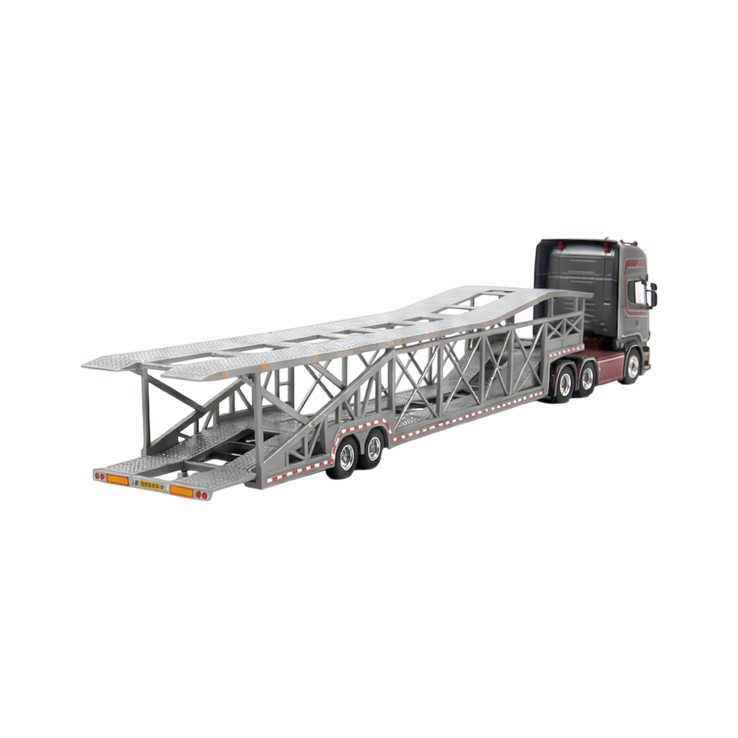 Flame Scania Car Carrier Transport Truck Grey Red 1:64 - Limited to 299 Pcs - Evergreen Kings