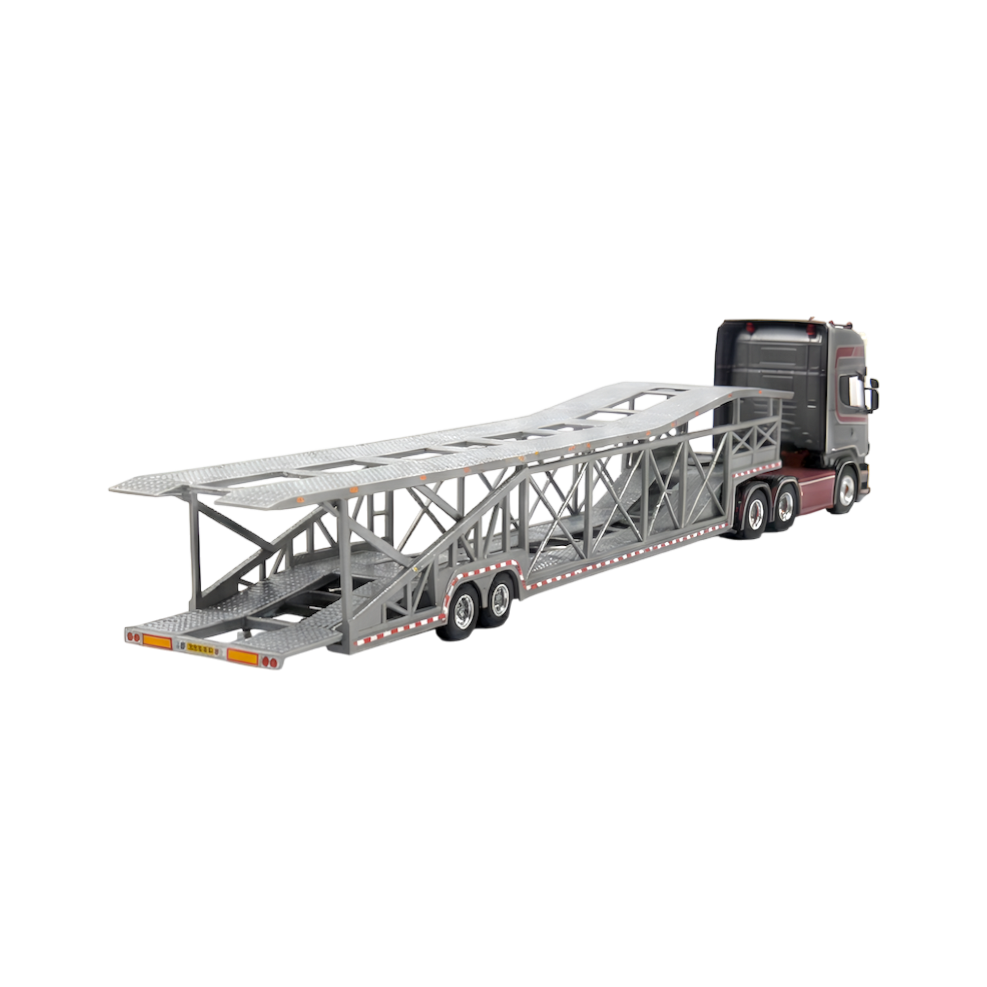 Flame Scania Car Carrier Transport Truck Grey Red 1:64 - Limited to 299 Pcs - Evergreen Kings